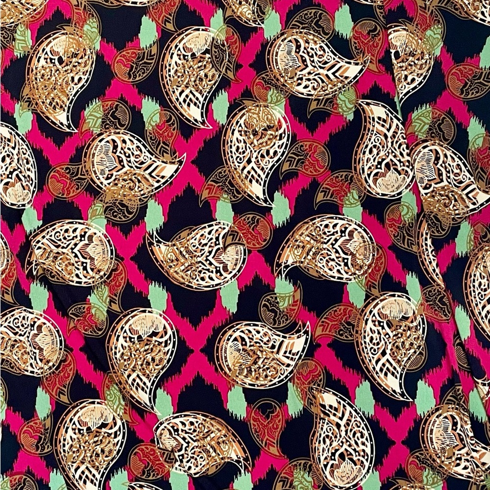 LuLaRoe Paisley Scarf in Black, Gold, and Pink
